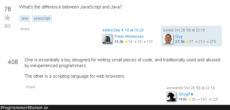 java vs javascript | javascript-memes, code-memes, java-memes, design-memes, program-memes, language-memes | ProgrammerHumor.io