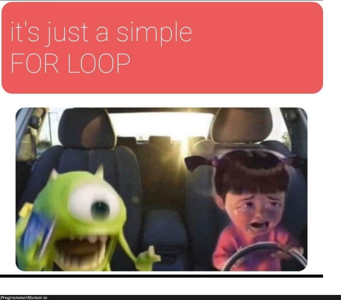 Because of Covid I started teaching my gf how to code and this is the meme she made for me. I think she's trying to tell me something. | code-memes, try-memes, for loop-memes, oop-memes | ProgrammerHumor.io