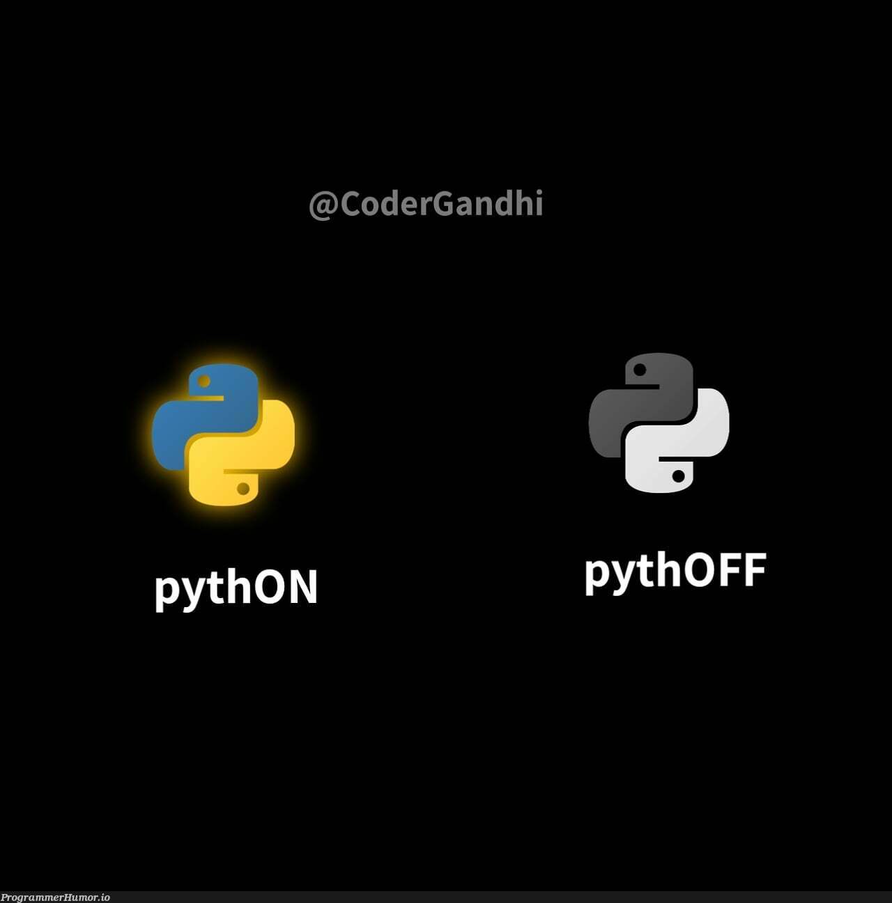 We want python dark version. xD | code-memes, coder-memes, python-memes, version-memes | ProgrammerHumor.io