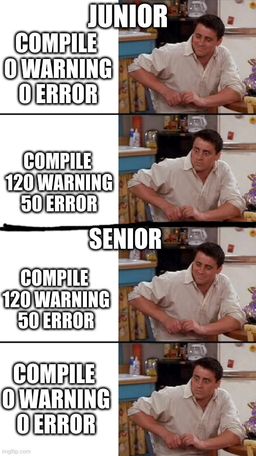 expectation change with time | warning-memes, error-memes | ProgrammerHumor.io