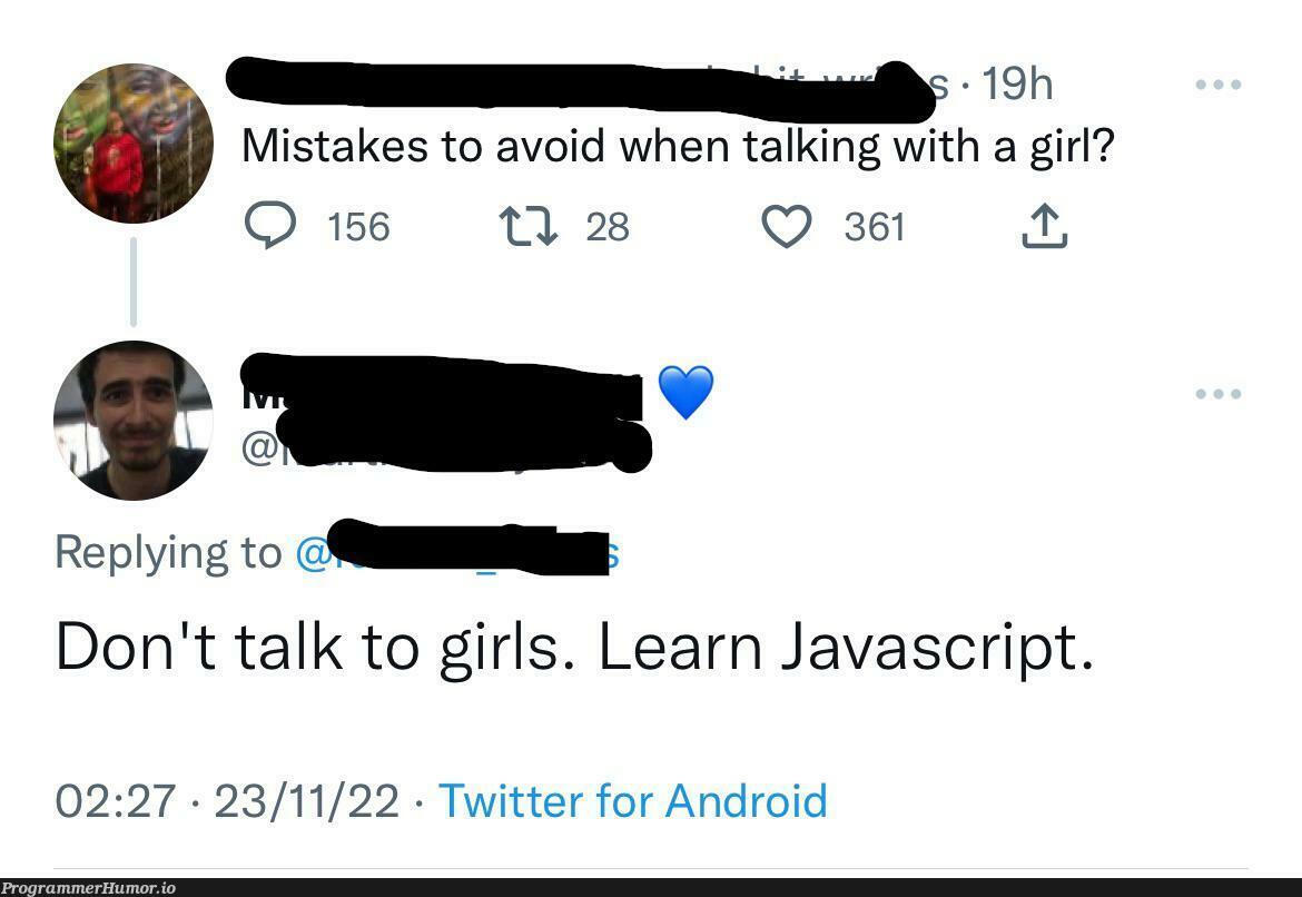 My man out there evangelising JS 😂 | javascript-memes, java-memes, android-memes, js-memes, twitter-memes | ProgrammerHumor.io