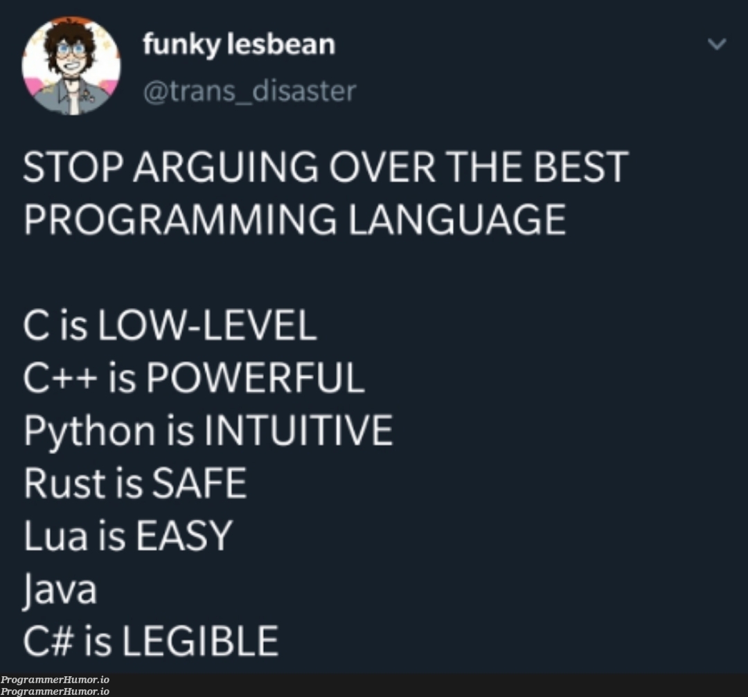 prettyWellExplainedLol | programming-memes, java-memes, python-memes, program-memes, c++-memes, language-memes, rust-memes, programming language-memes | ProgrammerHumor.io