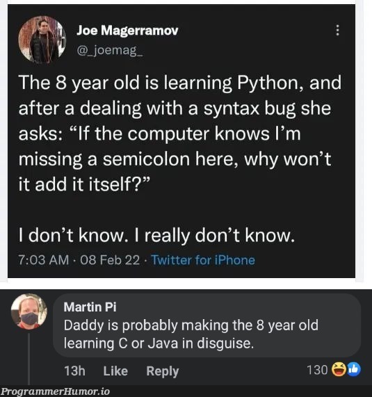 Python, you said? | computer-memes, java-memes, python-memes, iphone-memes, bug-memes, c-memes, IT-memes, twitter-memes, semicolon-memes | ProgrammerHumor.io