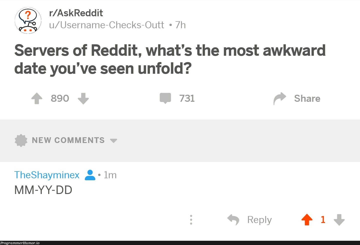 Truly the most awkward date | server-memes, date-memes, servers-memes, reddit-memes, comment-memes | ProgrammerHumor.io