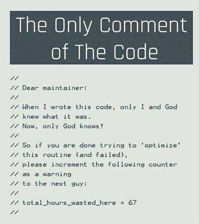 theOnlyCommentOfTheCode | code-memes, try-memes, warning-memes, IT-memes, comment-memes | ProgrammerHumor.io