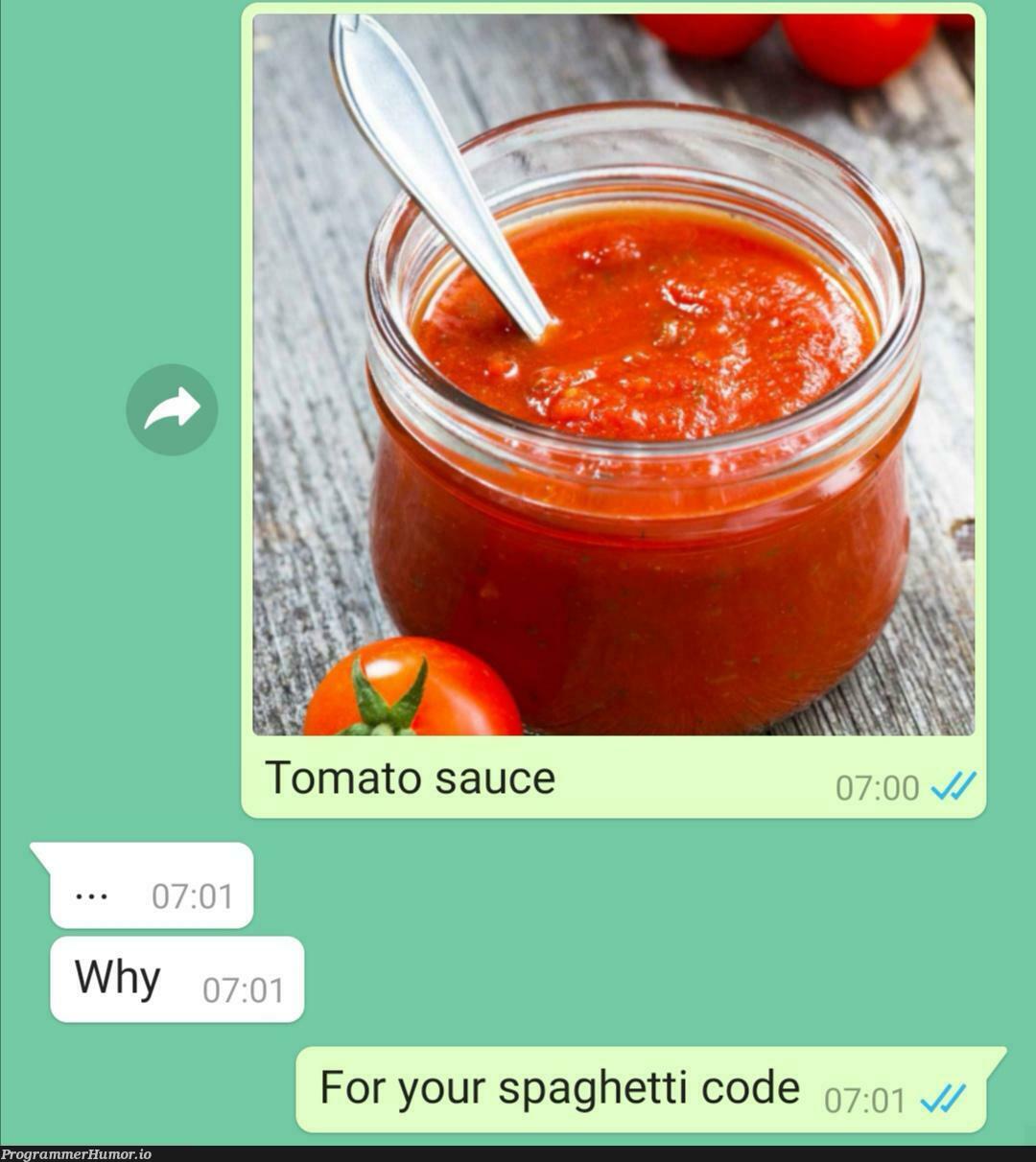 Spaghetti code | code-memes | ProgrammerHumor.io