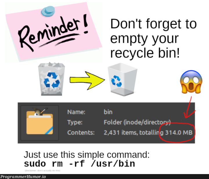linusProgrammingTips | programming-memes, program-memes, node-memes, command-memes, sudo-memes, rm -rf-memes | ProgrammerHumor.io