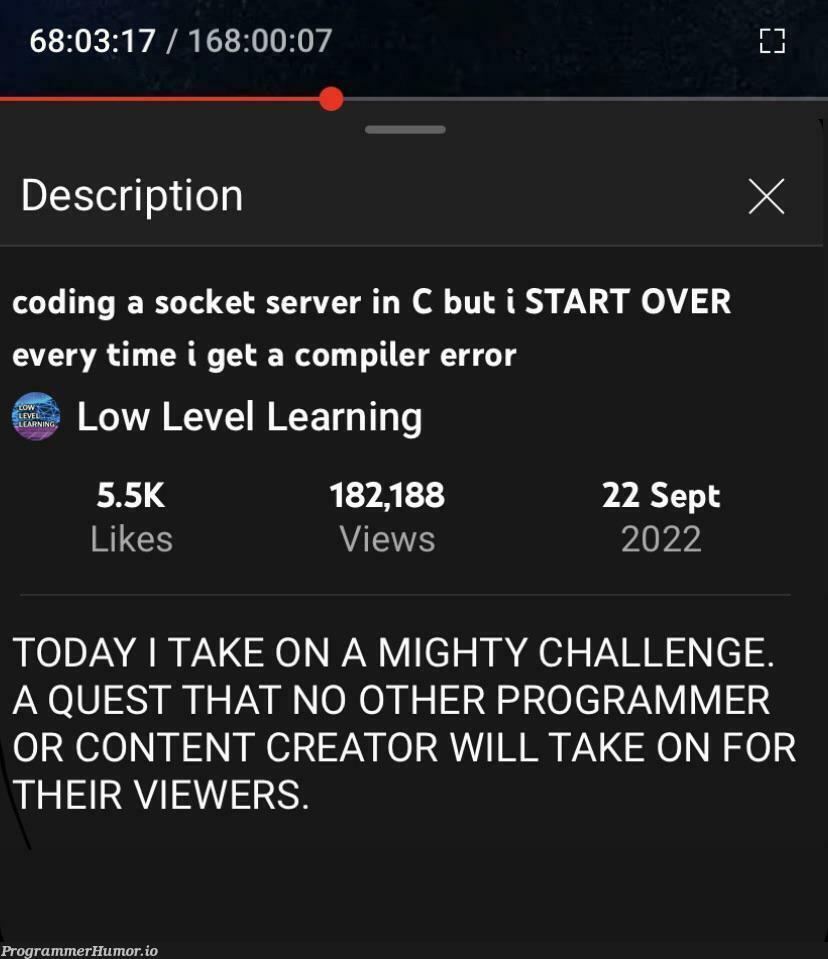 mighty challenge | programmer-memes, coding-memes, program-memes, server-memes, error-memes, c-memes, compiler-memes, socket-memes | ProgrammerHumor.io