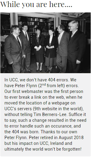 Came across this 404 error message on a university website in Cork city, Ireland | web-memes, website-memes, server-memes, errors-memes, loc-memes, error-memes, servers-memes, IT-memes | ProgrammerHumor.io