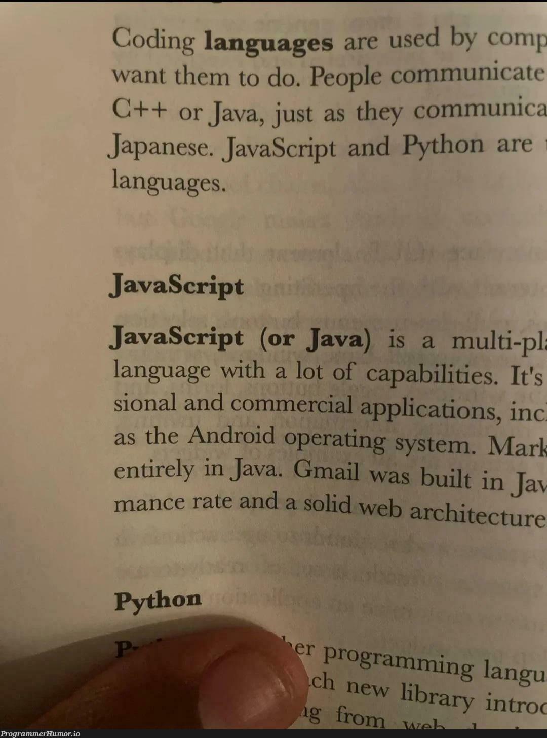 justRemindingYouAllThatJavaIsShortFor | coding-memes, javascript-memes, java-memes, python-memes, android-memes, c++-memes, language-memes, ssh-memes, operating system-memes | ProgrammerHumor.io