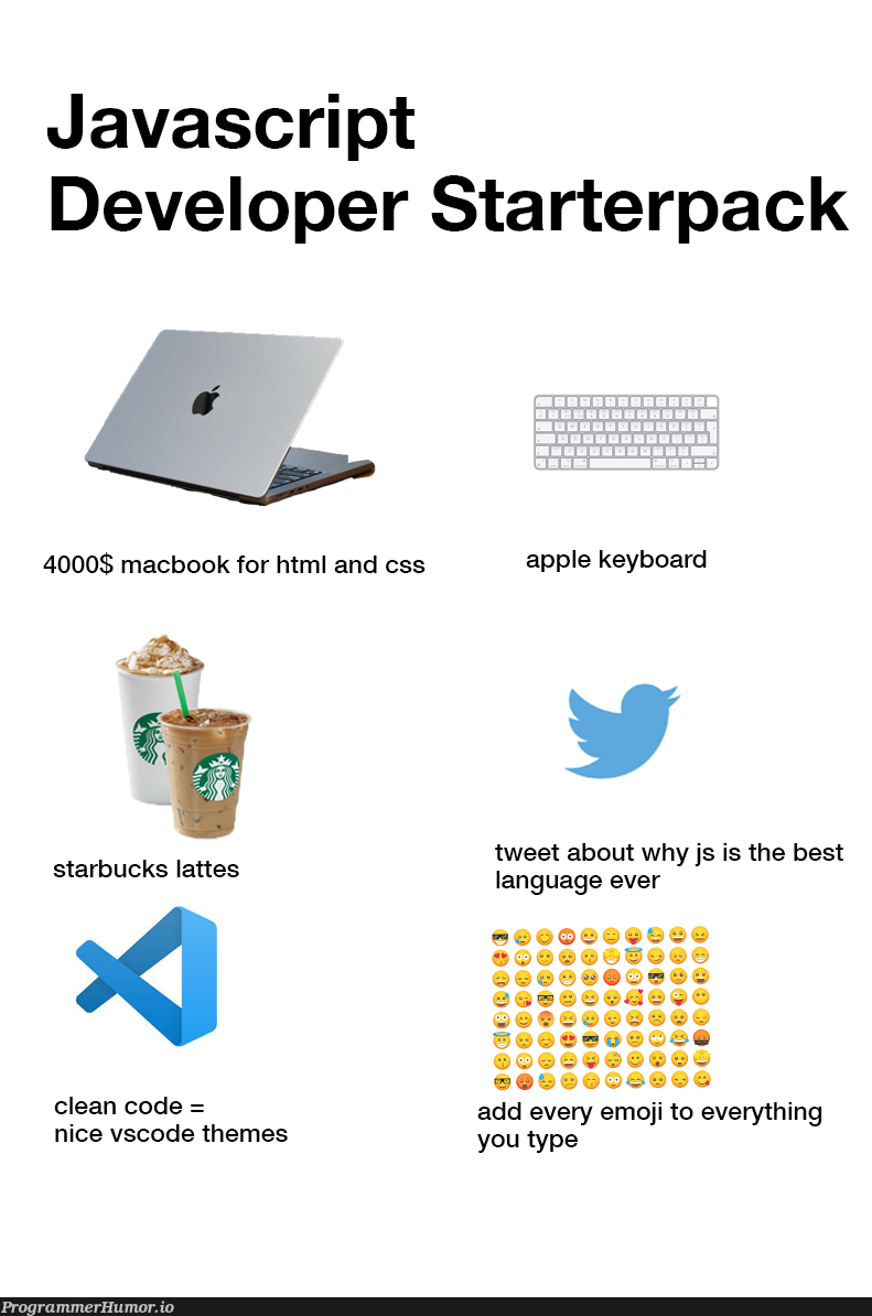 jsDevStarterPack | developer-memes, html-memes, css-memes, javascript-memes, code-memes, java-memes, javascript dev-memes, apple-memes, vscode-memes, devs-memes, js-memes, mac-memes, macbook-memes, ML-memes, language-memes, cs-memes | ProgrammerHumor.io