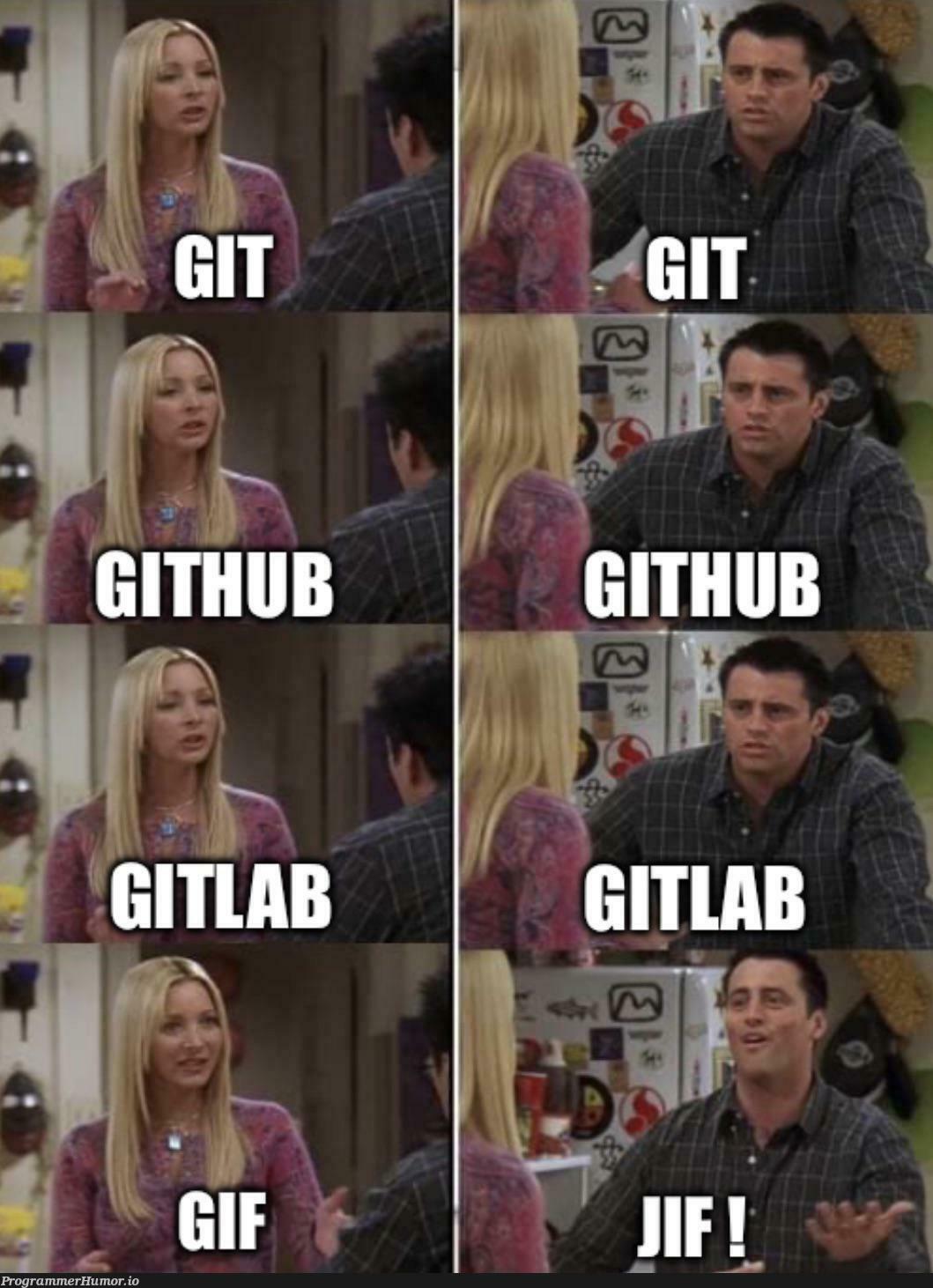 Some people will keep saying Jif no matter what 😢 | git-memes, gitlab-memes | ProgrammerHumor.io