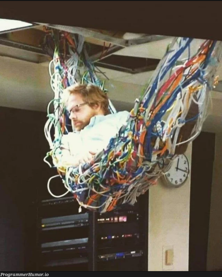 The senior dev monitoring the intern monkeys from his place of superiority. | monitor-memes | ProgrammerHumor.io