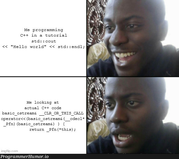 cppIsHard | programming-memes, code-memes, program-memes, c++-memes, loc-memes, lock-memes, stream-memes | ProgrammerHumor.io