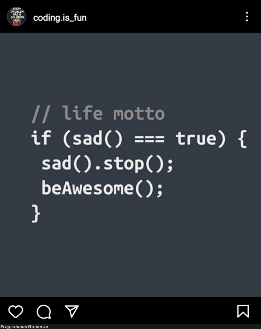 Instagram back at it again with "bool == true" | coding-memes, IT-memes | ProgrammerHumor.io