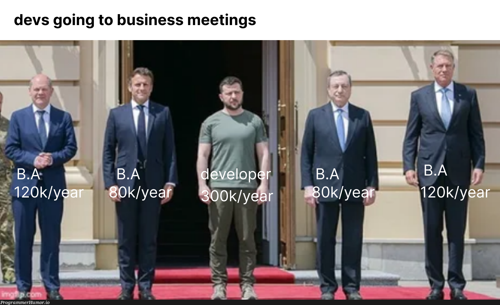 senior devs going to important business meetings | devs-memes | ProgrammerHumor.io