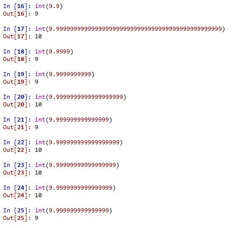 I always thought "when is 0.9 repeating equal to 1?" kind of a funny philosophical question about limits - turns out python just straight up answers it. The answer is 15. | python-memes | ProgrammerHumor.io