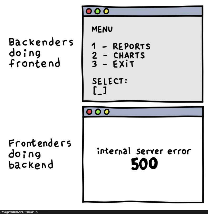 switchingRoles | backend-memes, server-memes, frontend-memes, error-memes | ProgrammerHumor.io