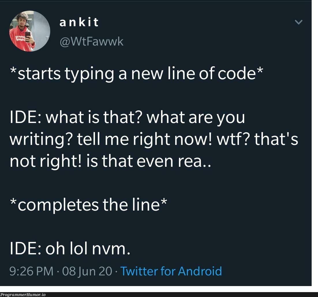 Every class you break, every fix you fake, I'll be judging you | code-memes, android-memes, class-memes, fix-memes, ide-memes, twitter-memes, vm-memes | ProgrammerHumor.io