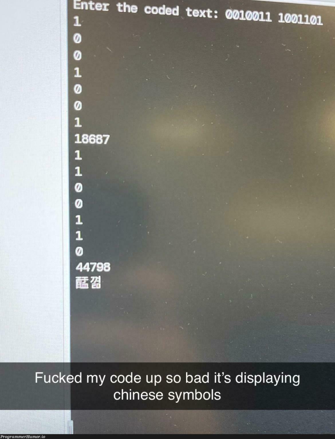 How does someone mess up unicode this badly | code-memes, unicode-memes | ProgrammerHumor.io