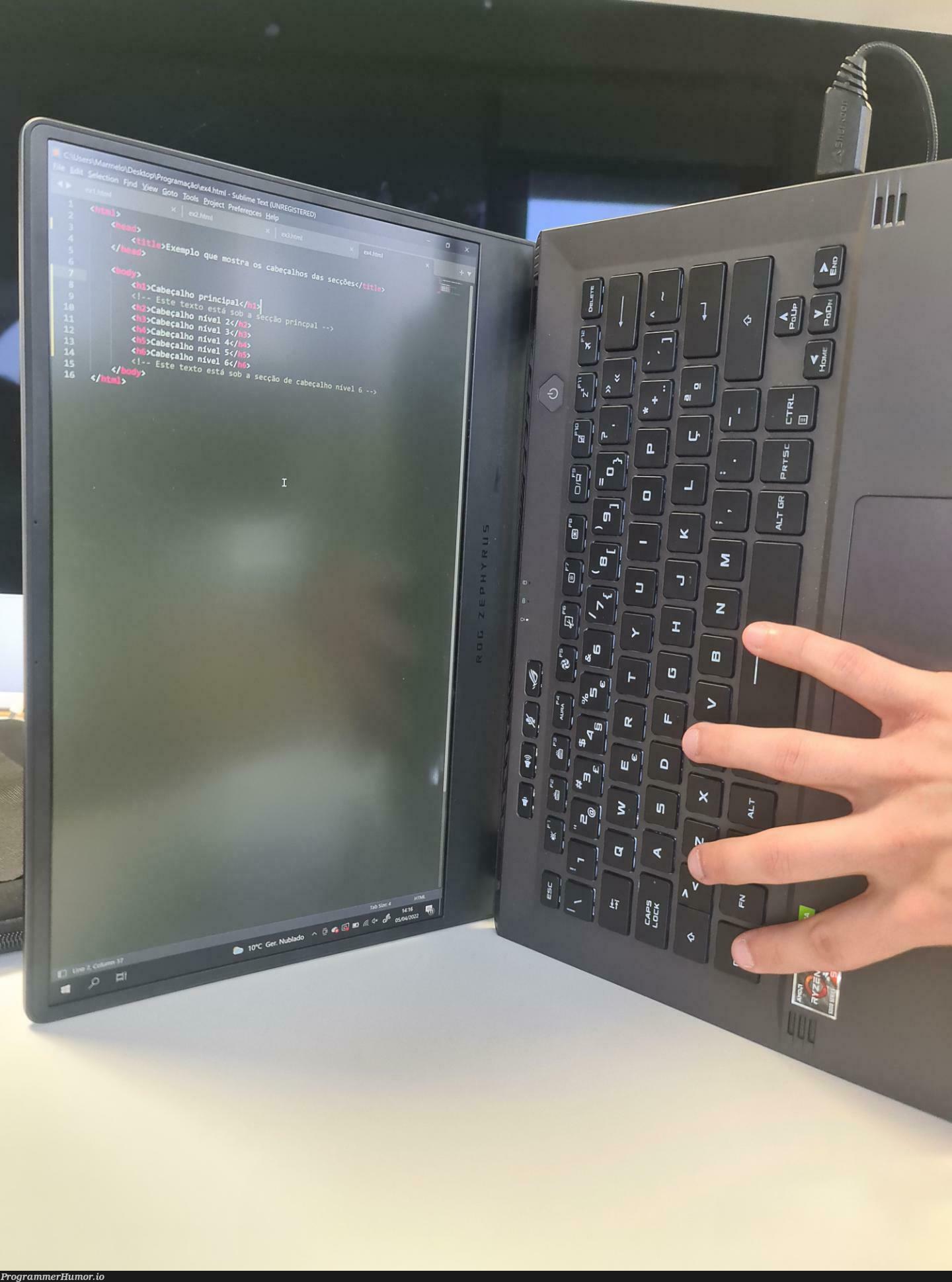 They keep saying vertical screens are better for coding, I don't get it | coding-memes | ProgrammerHumor.io