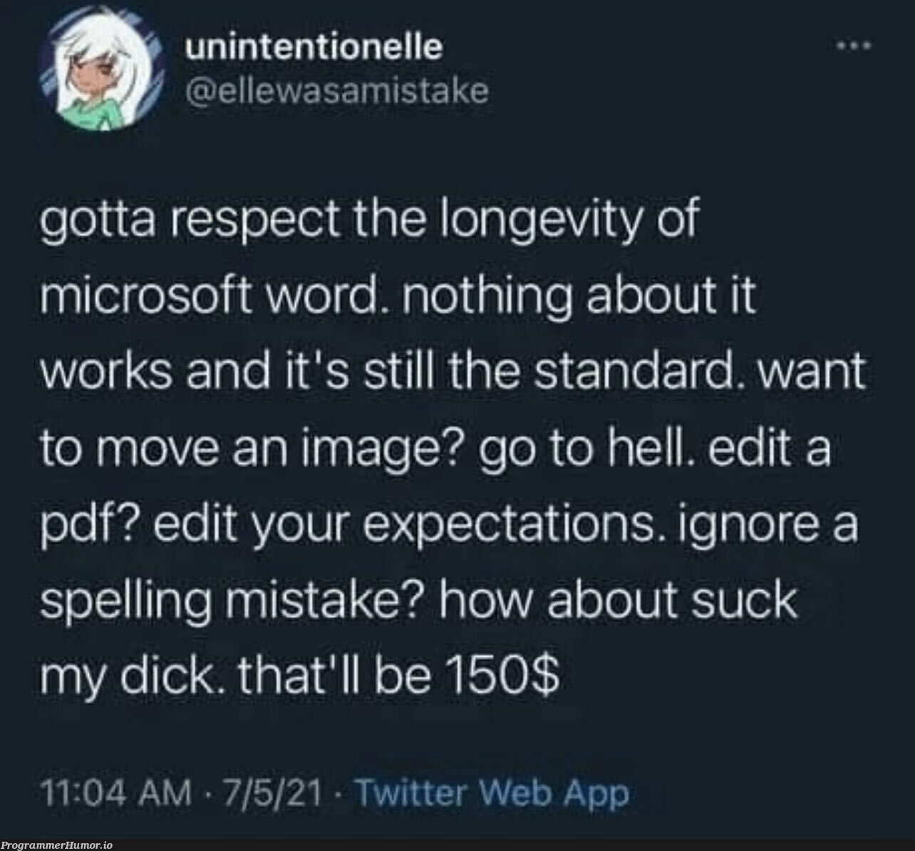 Iam huffing mad copium here that the new AI tools make Office a bit more worth while again... | web-memes, image-memes, pdf-memes, microsoft-memes, IT-memes, twitter-memes | ProgrammerHumor.io