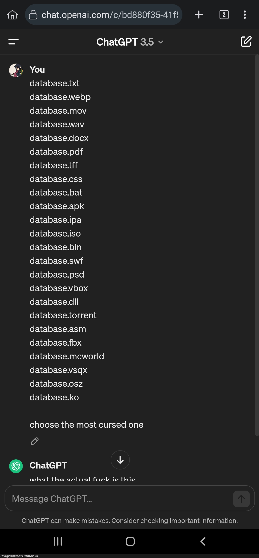 chooseTheMostCursedOne | css-memes, web-memes, data-memes, database-memes, pdf-memes, ide-memes, cs-memes | ProgrammerHumor.io