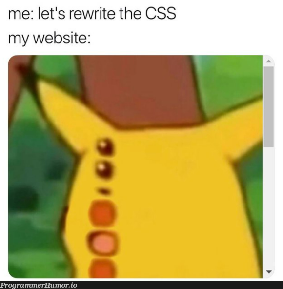 I said "we can make everything with css" in class | css-memes, web-memes, website-memes, class-memes, cs-memes | ProgrammerHumor.io