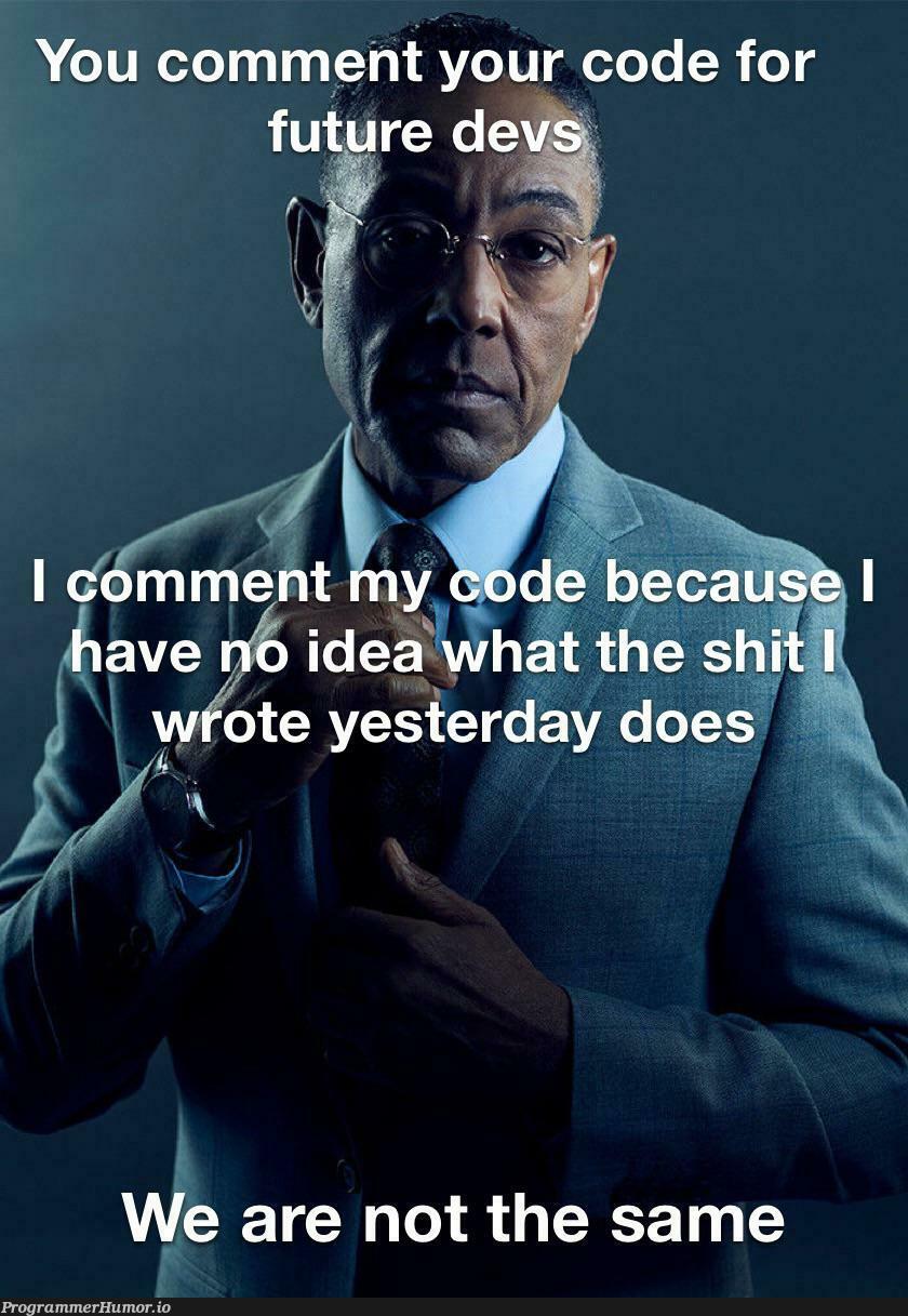 I will argue with you on who authored code I wrote over a week ago | code-memes, comment-memes | ProgrammerHumor.io