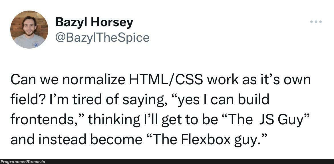 The dream of being a frontend dev without any markup | html-memes, css-memes, frontend-memes, js-memes, ML-memes, cs-memes | ProgrammerHumor.io