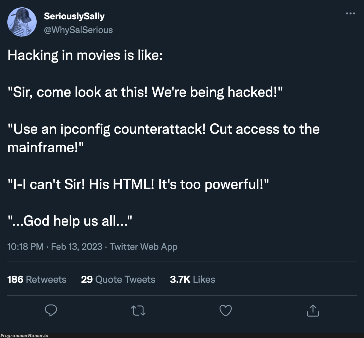 Should have just turned it off | html-memes, web-memes, hacking-memes, IT-memes, ML-memes, twitter-memes, retweet-memes | ProgrammerHumor.io