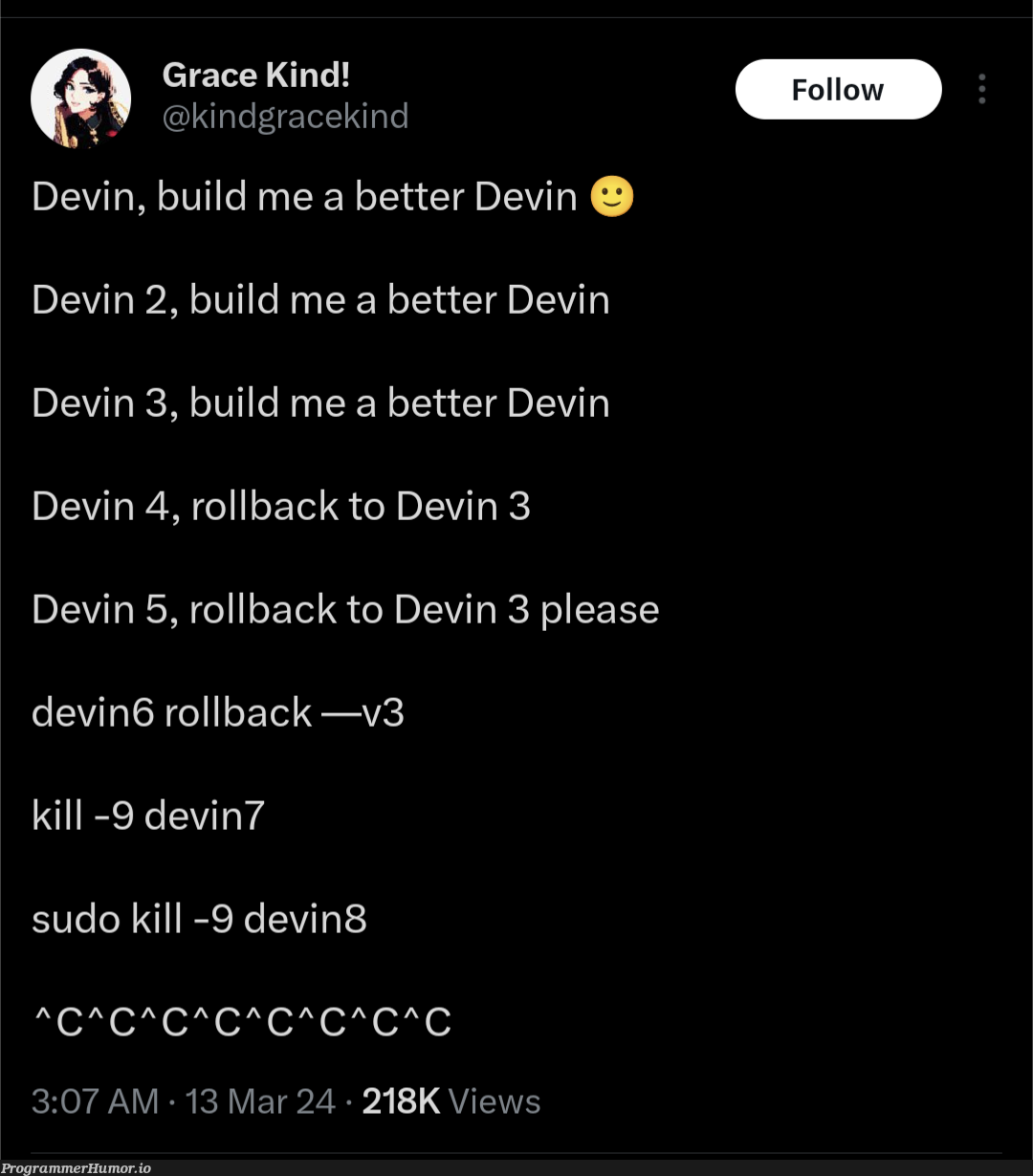 devinAISoftwareEngineer | software-memes, engineer-memes, sudo-memes | ProgrammerHumor.io