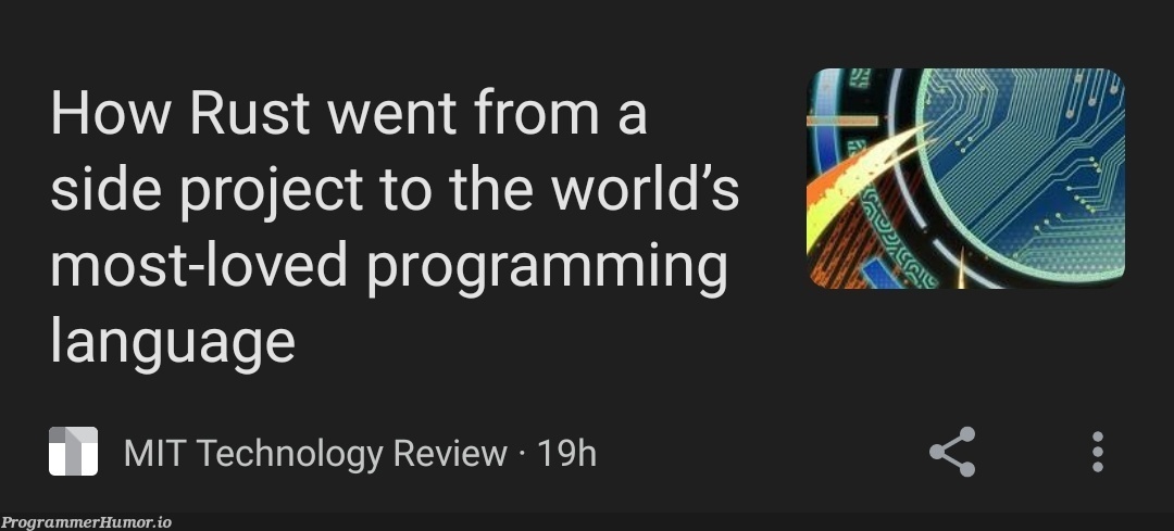 You don't say | programming-memes, program-memes, ide-memes, language-memes, rust-memes, programming language-memes | ProgrammerHumor.io