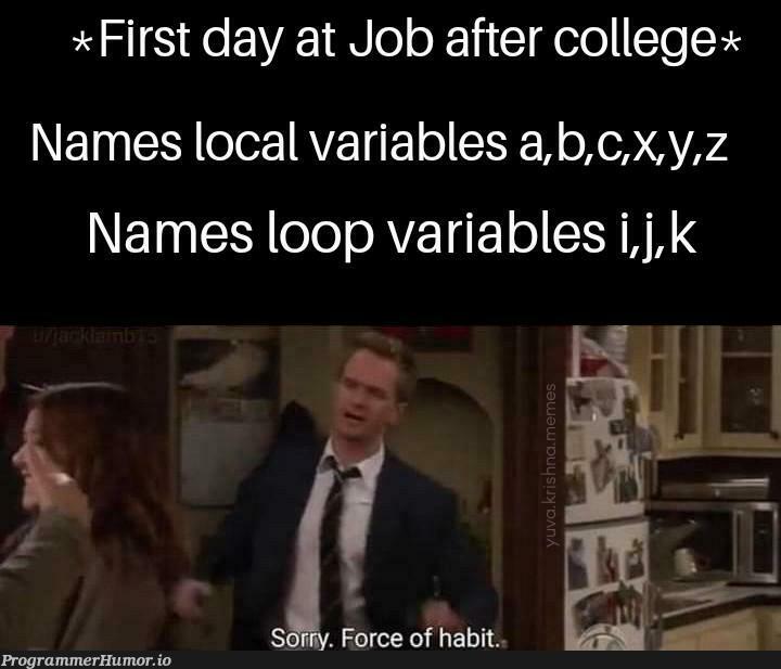 theUsualsuspects | variables-memes, loc-memes, oop-memes | ProgrammerHumor.io