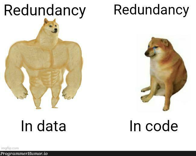 redundancy | code-memes, data-memes | ProgrammerHumor.io