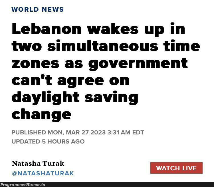 A new time zone for the time zone devs to play with | devs-memes, date-memes | ProgrammerHumor.io