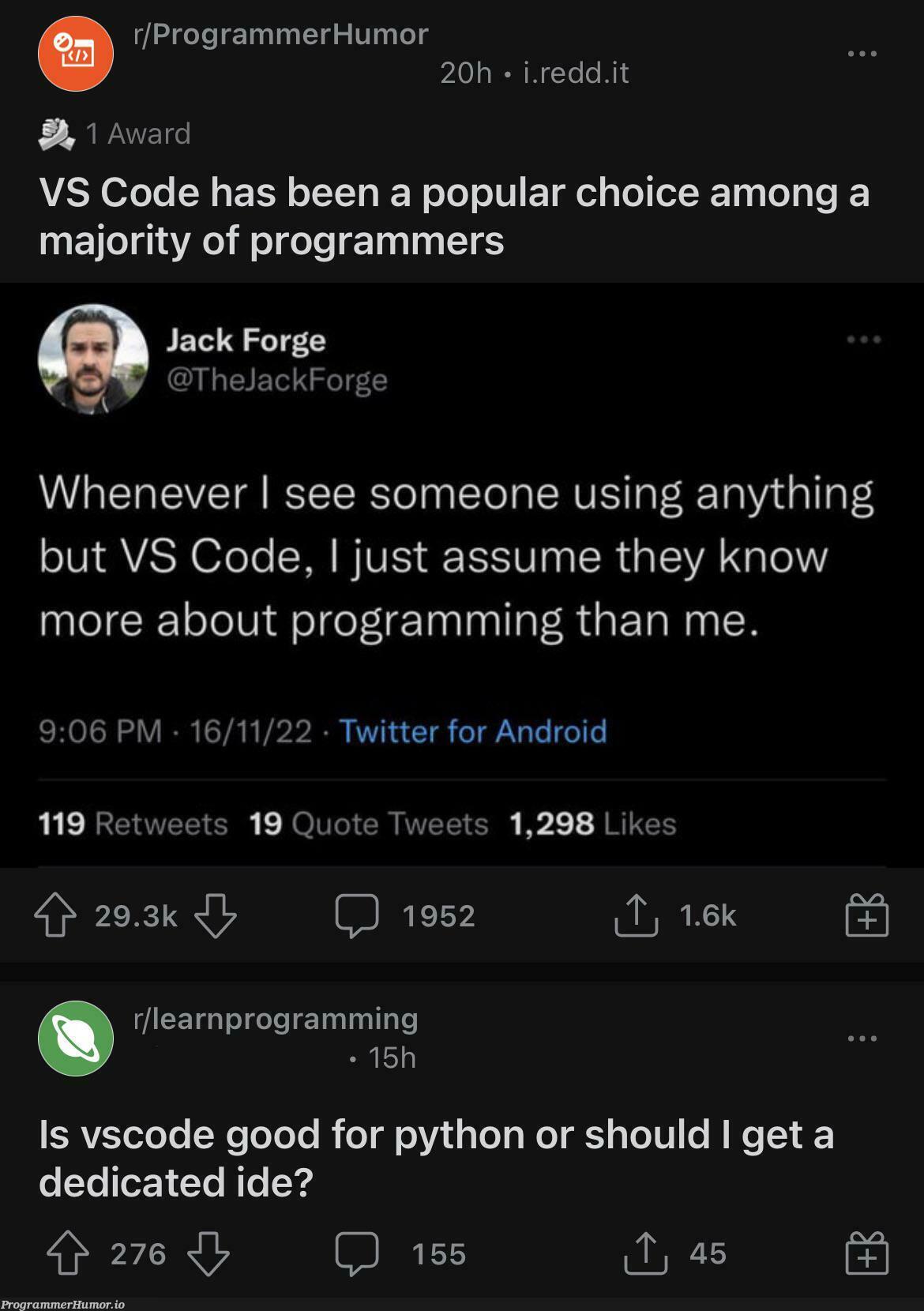 Coincidence? I think not | programming-memes, programmer-memes, code-memes, python-memes, android-memes, program-memes, vs code-memes, vscode-memes, ide-memes, twitter-memes, retweet-memes | ProgrammerHumor.io