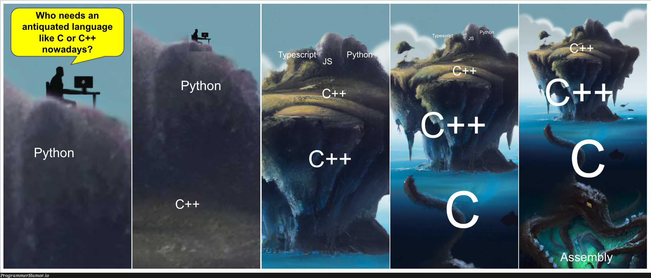 Who cares about C and C++ these days | assembly-memes, c++-memes, c-memes, language-memes | ProgrammerHumor.io
