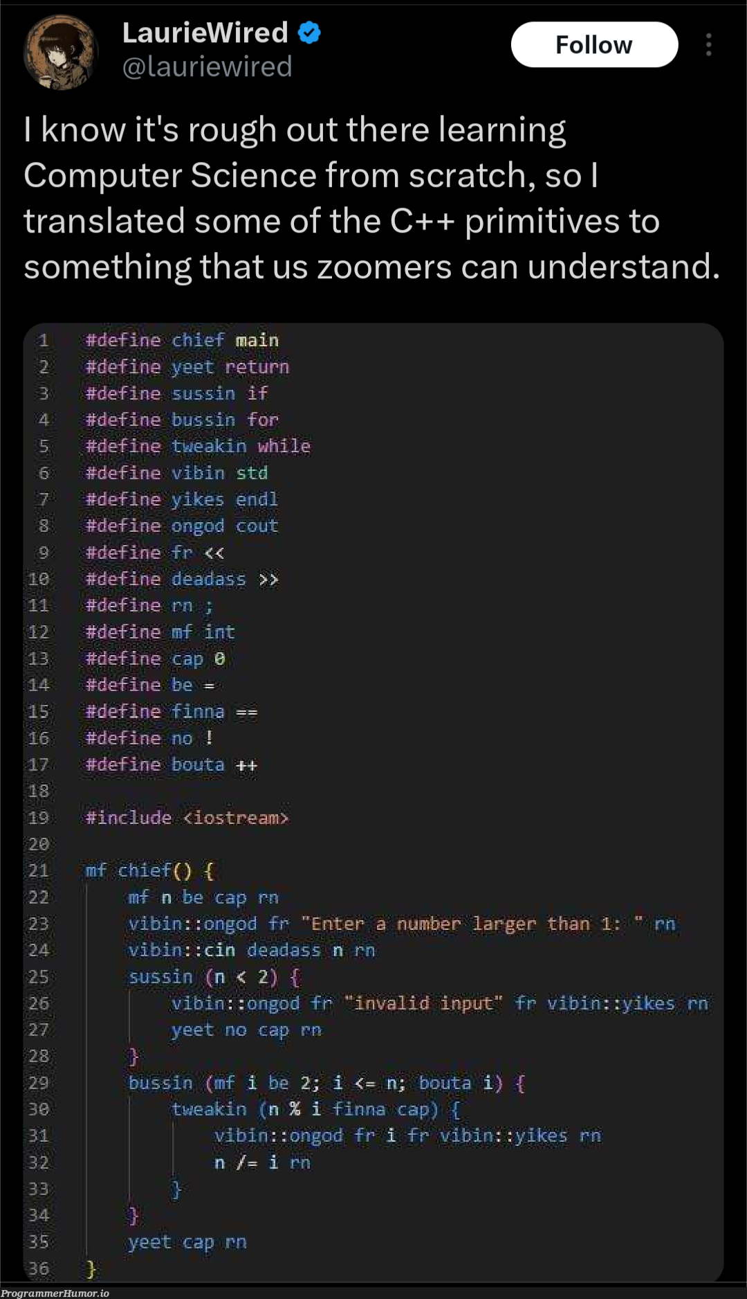 vibin | computer-memes, computer science-memes, c++-memes, ios-memes, stream-memes | ProgrammerHumor.io