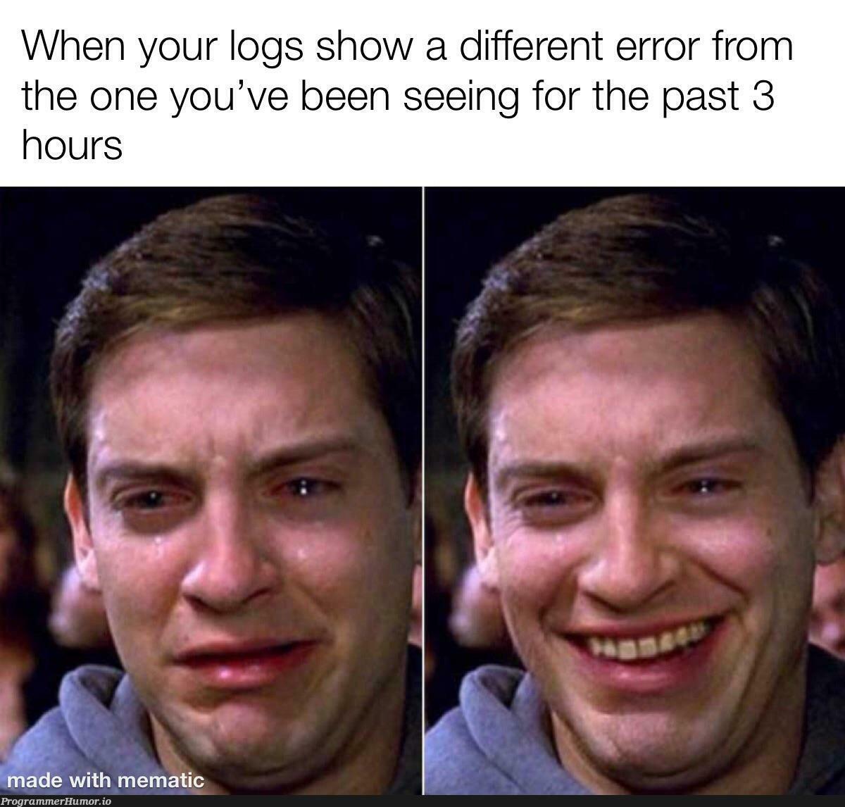 Nothing but pain | error-memes, logs-memes | ProgrammerHumor.io