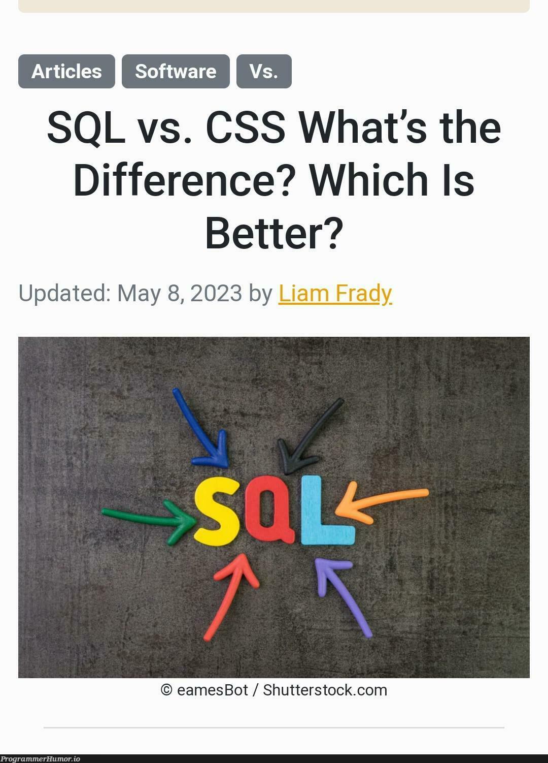 I found this abomination while scrolling MSN | css-memes, software-memes, sql-memes, date-memes, bot-memes, cs-memes | ProgrammerHumor.io