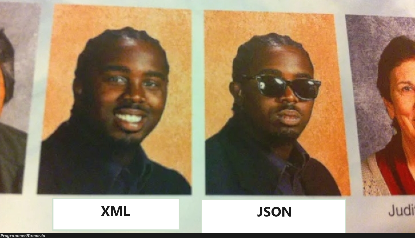 xmlVsJson | json-memes, xml-memes, ML-memes | ProgrammerHumor.io