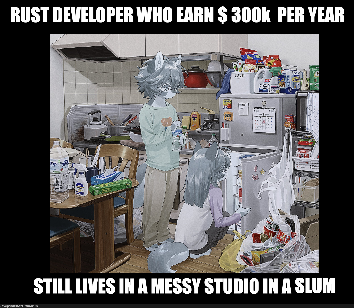 Earn a truck full of cash. Still eating McDonald's | developer-memes, rust-memes | ProgrammerHumor.io