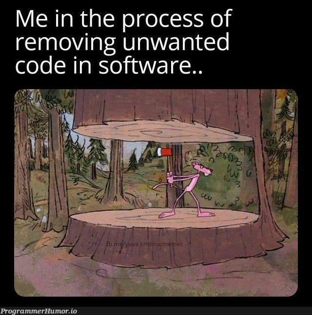 removingUnwantedCode | software-memes, code-memes | ProgrammerHumor.io