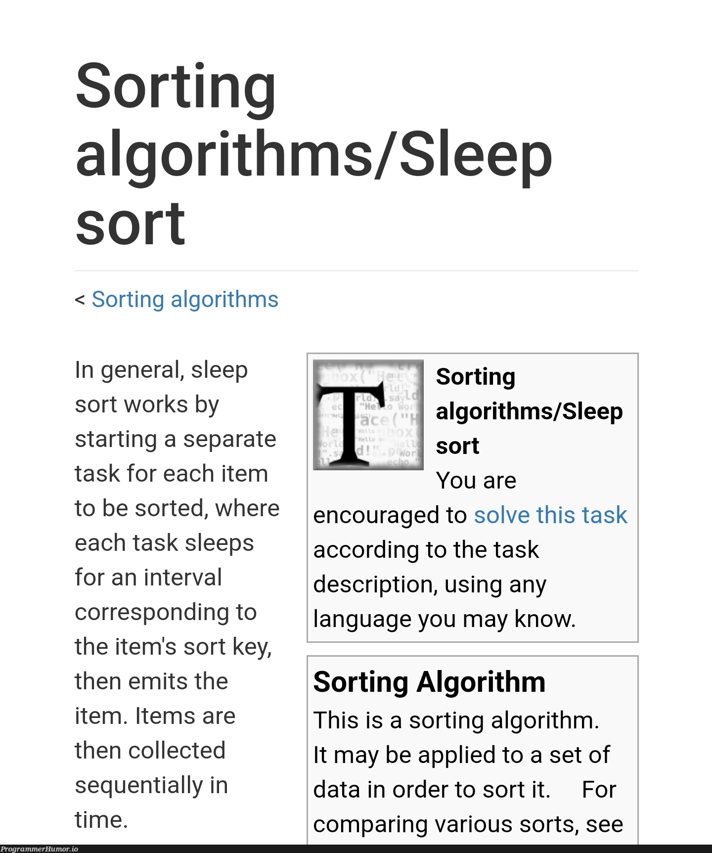 Best sorting algorithm ever | data-memes, algorithm-memes, sorting-memes, algorithms-memes, IT-memes, language-memes | ProgrammerHumor.io