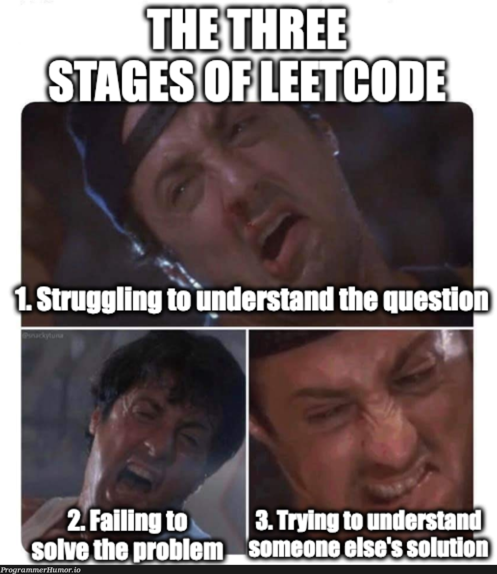 threeStagesOfLeetcode | code-memes | ProgrammerHumor.io