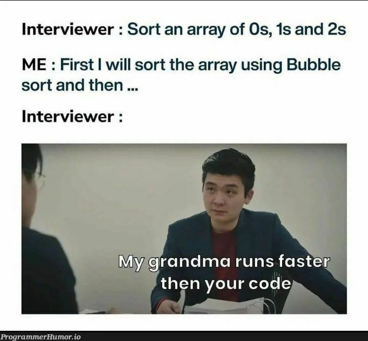 My ability to think slow | array-memes, interview-memes | ProgrammerHumor.io