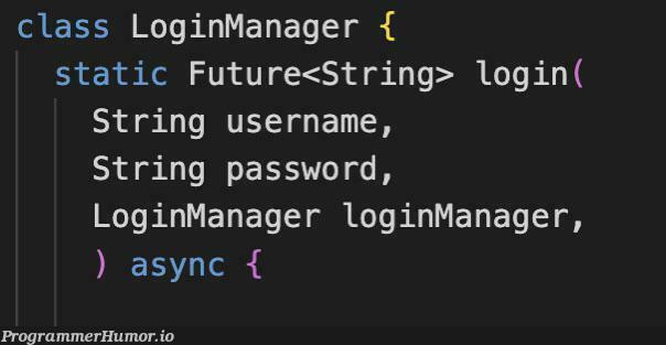 Started a new job and found that the previous employee really loved static methods. | password-memes, string-memes, class-memes, manager-memes | ProgrammerHumor.io