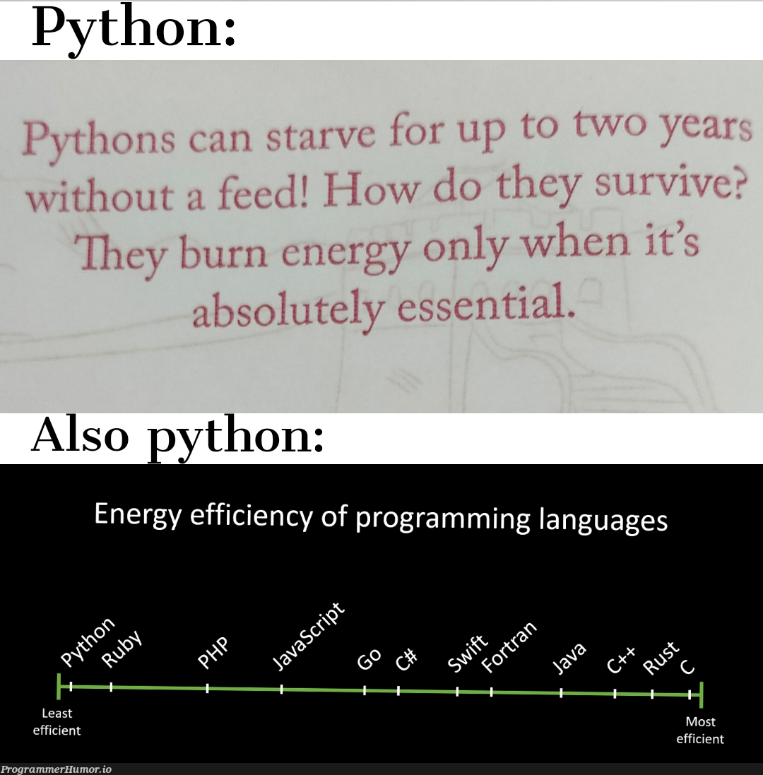 I don't hate it. But I can't deny it. | programming-memes, python-memes, program-memes, language-memes, programming language-memes | ProgrammerHumor.io