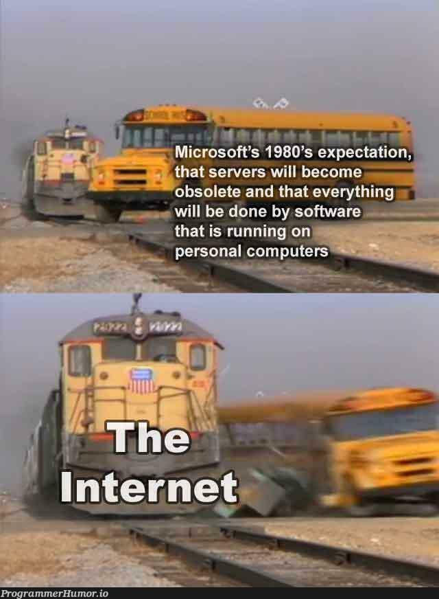 whenTheyThoughtThatServersAndTerminalsAreOutdated | software-memes, server-memes, terminal-memes, date-memes, servers-memes | ProgrammerHumor.io